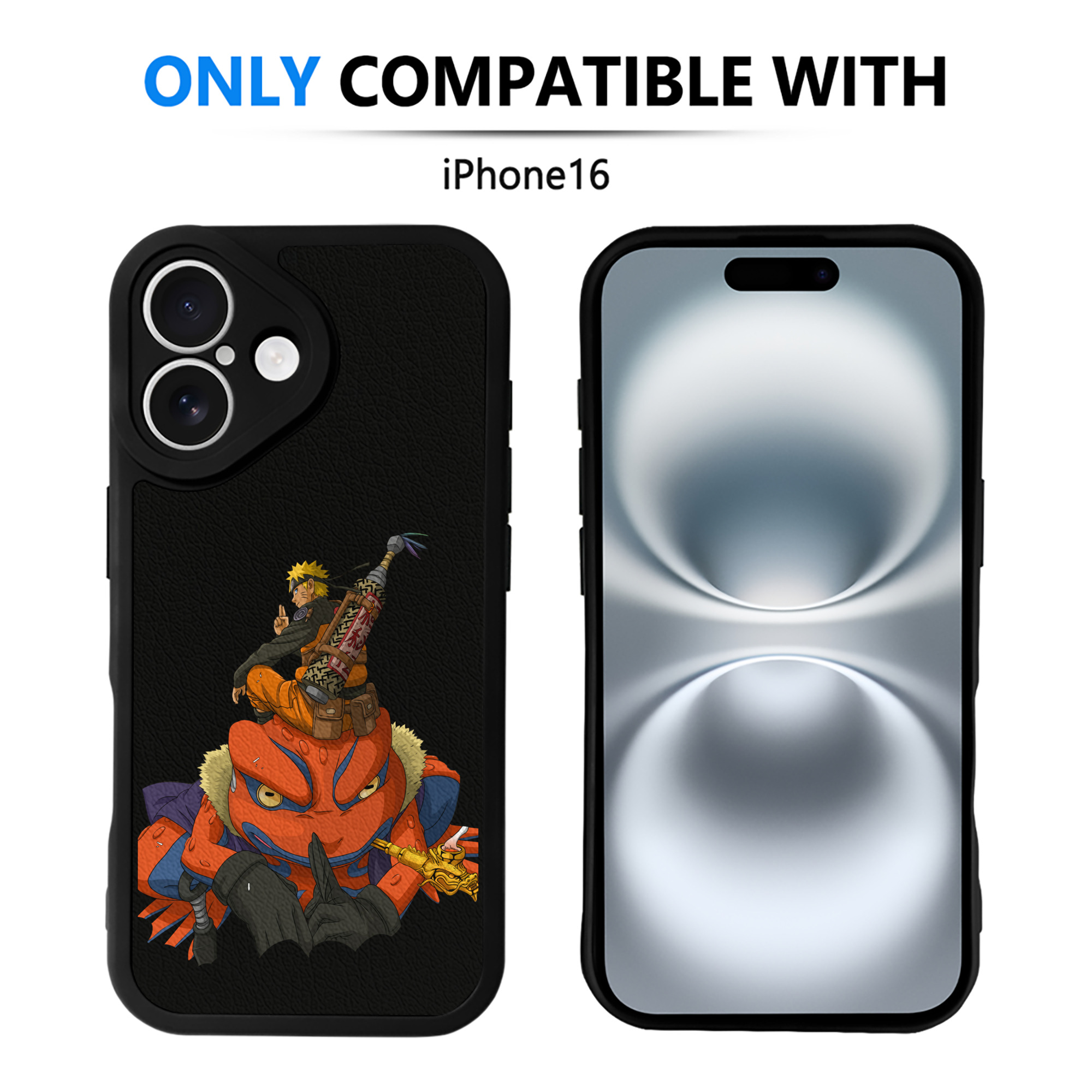（画像用） NARUTO -ナルト- うずまき ナルト Uzumaki Naruto 【iPhone 16シリーズ対応】シリコンスマホケース（レザー調） 材質：シリコン